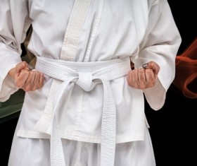 Karate Leucorrhea athlete Stock Photo