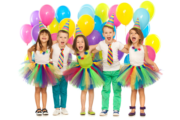 Kids celebrating birthday party Stock Photo 01