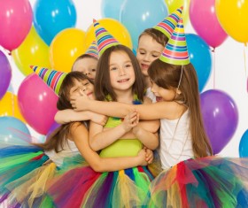 Kids celebrating birthday party Stock Photo 03