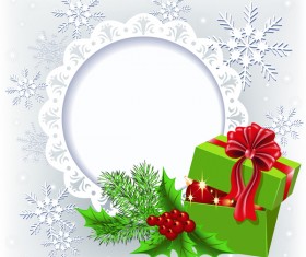 Lace christmas card template vector 01