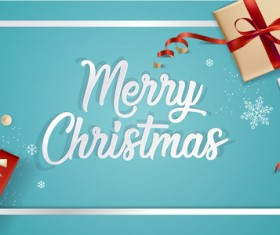 Light blue christmas background with gift boxs vector 03