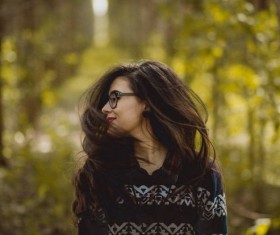 Long hair flowing girl Stock Photo