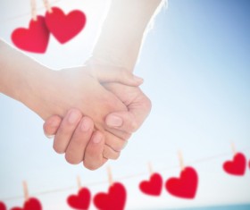 Lovers with hearts Stock Photo 02