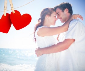 Lovers with hearts Stock Photo 03