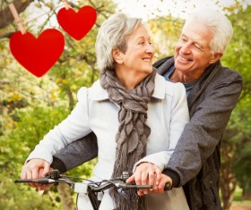 Lovers with hearts Stock Photo 06