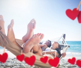 Lovers with hearts Stock Photo 07