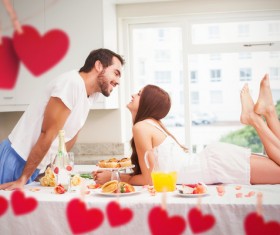 Lovers with hearts Stock Photo 08