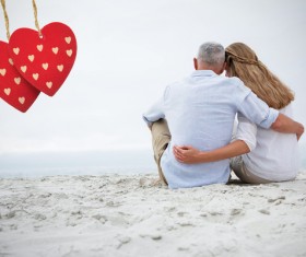 Lovers with hearts Stock Photo 09