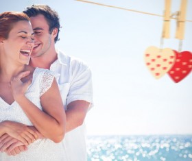 Lovers with hearts Stock Photo 10