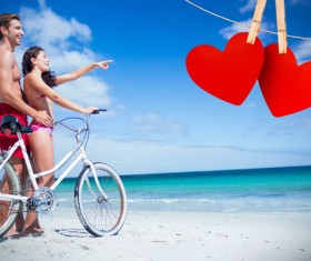 Lovers with hearts Stock Photo 12