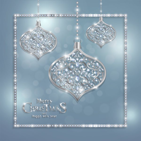 Luxury christmas jewelry decor background vector 01