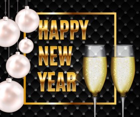 Luxury new year background with wine vector