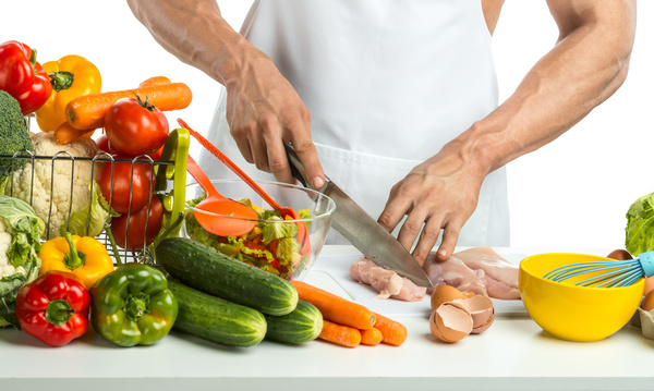 Man cooking in the kitchen Stock Photo