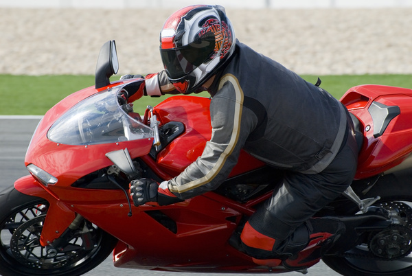 Man riding a motorcycle Stock Photo 01