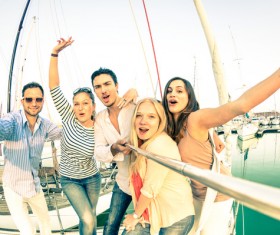 Men and women taking photos with smartphones Stock Photo 04