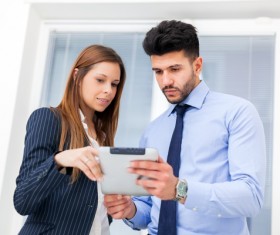 Men and women who discuss problems Stock Photo