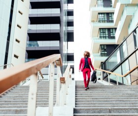 Men down the steps Stock Photo