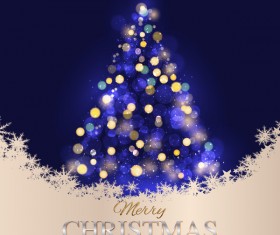 Merry chrismtas with happy new year abstract tree background vector