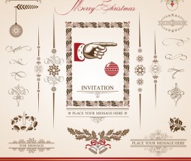 Merry christmas caligraphic design elements vector 01