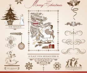 Merry christmas caligraphic design elements vector 04