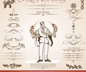 Merry christmas caligraphic design elements vector 05