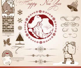 Merry christmas caligraphic design elements vector 06