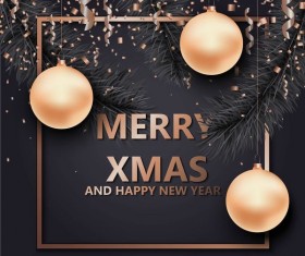 Merry christmas frame and new year background vector