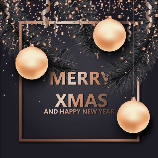 Merry christmas frame and new year background vector