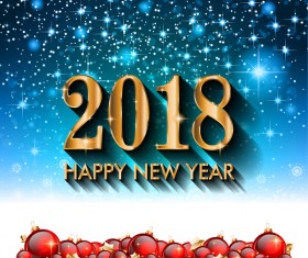 Merry christmas stars bubbles 2018 vector background