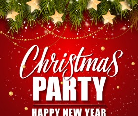 Merry christmas frame and new year background vector free download