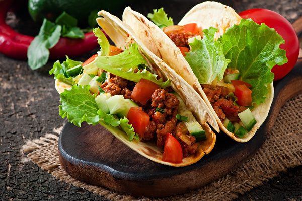 Mexican beef burrito Stock Photo