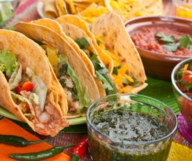 Mexican burritos with sauce Stock Photo