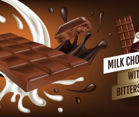 Milk chocolate poster template vector 02