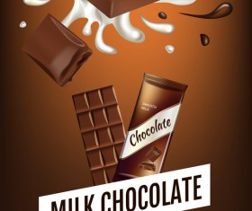 Vector chocolate poster template design 05 free download