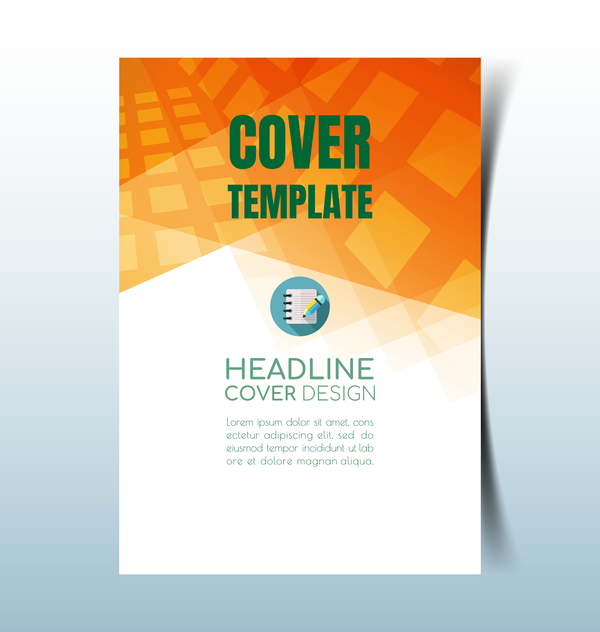 Modern business flyer with brochure cover template vector 01