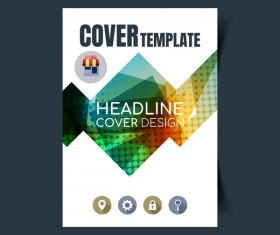 Modern business flyer with brochure cover template vector 02