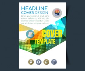 Modern business flyer with brochure cover template vector 03