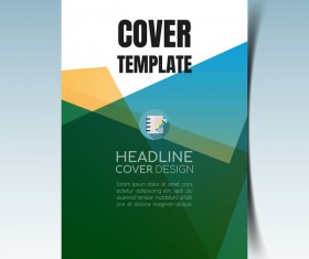 Modern business flyer with brochure cover template vector 04