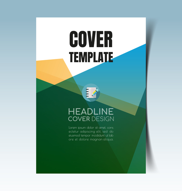 Modern business flyer with brochure cover template vector 04