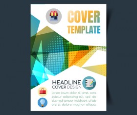 Modern business flyer with brochure cover template vector 05