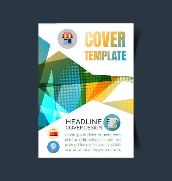 Modern business flyer with brochure cover template vector 05