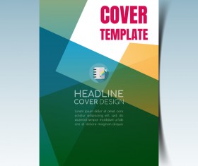 Modern business flyer with brochure cover template vector 06