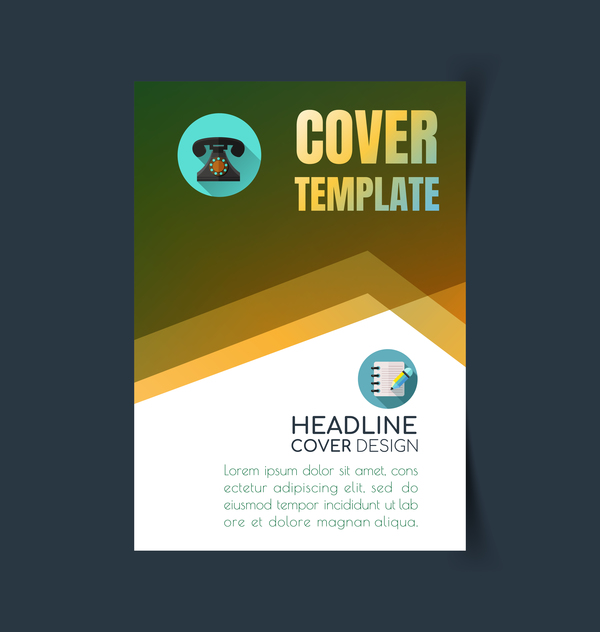 Modern business flyer with brochure cover template vector 07