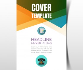 Modern business flyer with brochure cover template vector 08