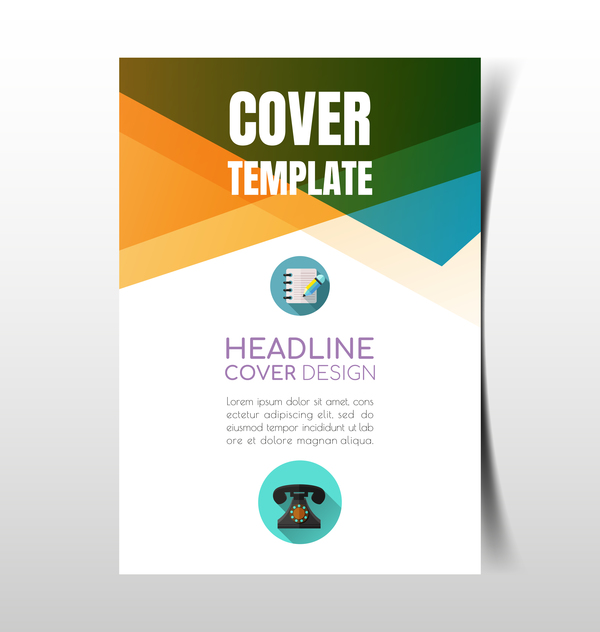 Modern business flyer with brochure cover template vector 08