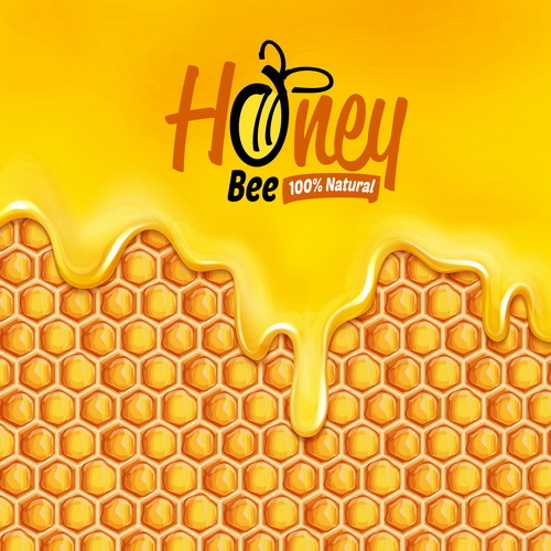 Nature honey vector background 02