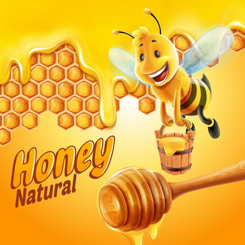 Nature honey vector background 03