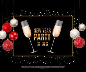New year party background with christmas balloon vector