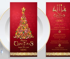 New year with christmas restaurant menu template vector