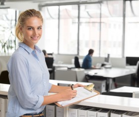 Office young female staff Stock Photo